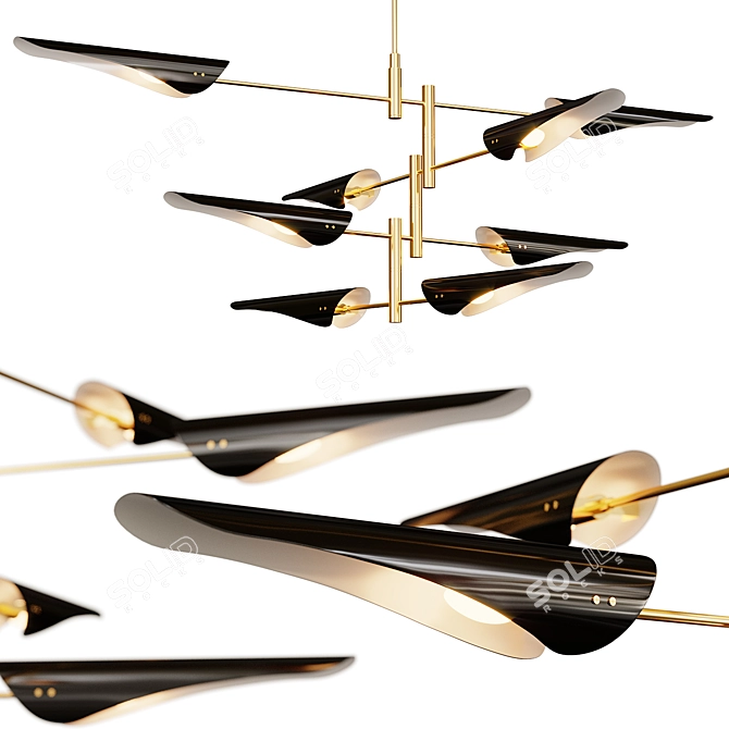 Rotating Designer Chandelier BEAM 3D model image 1