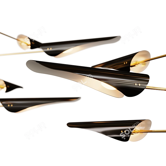 Rotating Designer Chandelier BEAM 3D model image 4