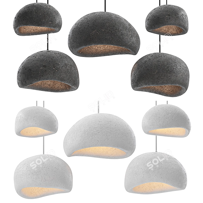 Cotton Bubble Light Pendant Collection 3D model image 1