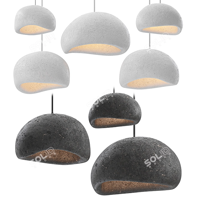 Cotton Bubble Light Pendant Collection 3D model image 2