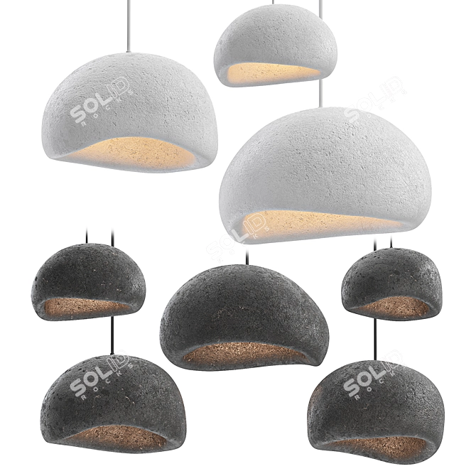 Cotton Bubble Light Pendant Collection 3D model image 3