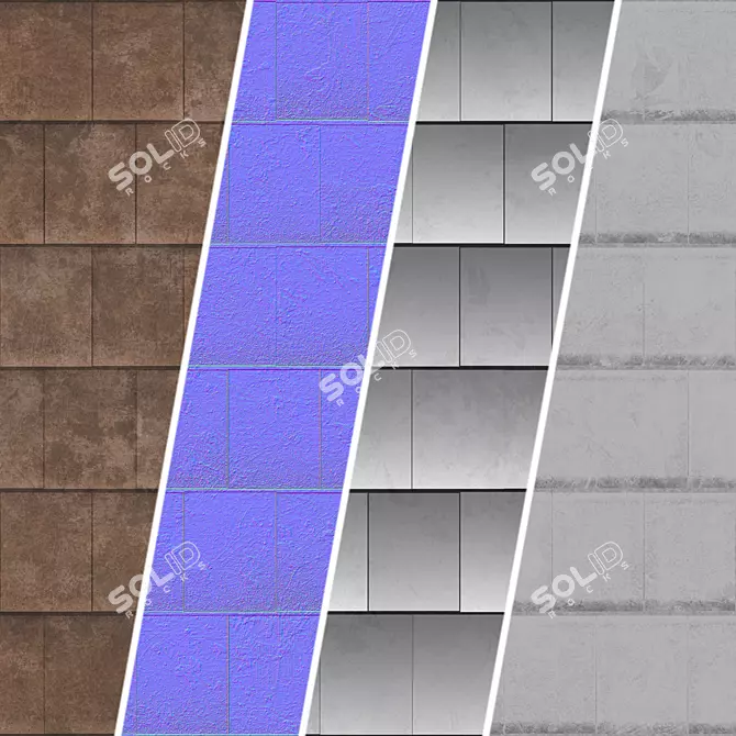  Dirty Concrete Seamless Roofing Materials 3D model image 7