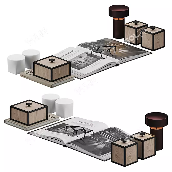 Elegant Decor Set for Workspace 3D model image 2