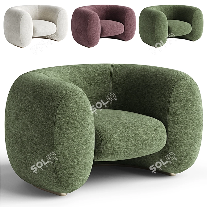 Molteni CINNAMON Armchair: Contemporary Elegance 3D model image 1