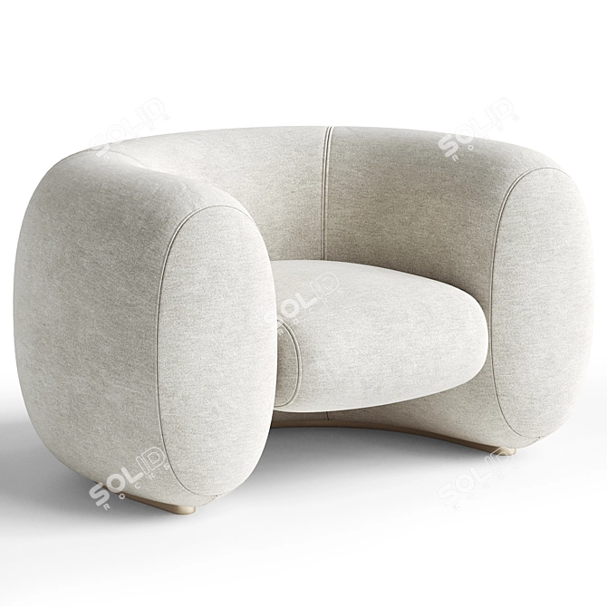 Molteni CINNAMON Armchair: Contemporary Elegance 3D model image 3