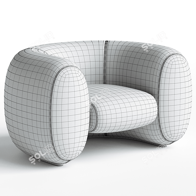 Molteni CINNAMON Armchair: Contemporary Elegance 3D model image 5