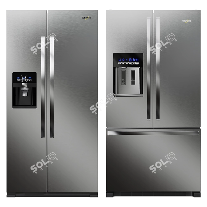 Whirlpool Refrigerator 3D Model Set 3D model image 1