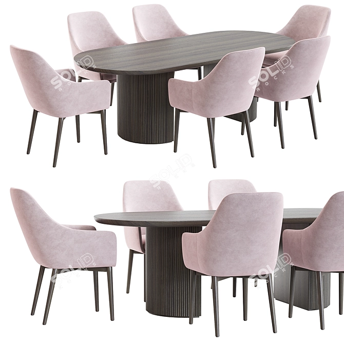 Miami & Moon Table Set 3D model image 1