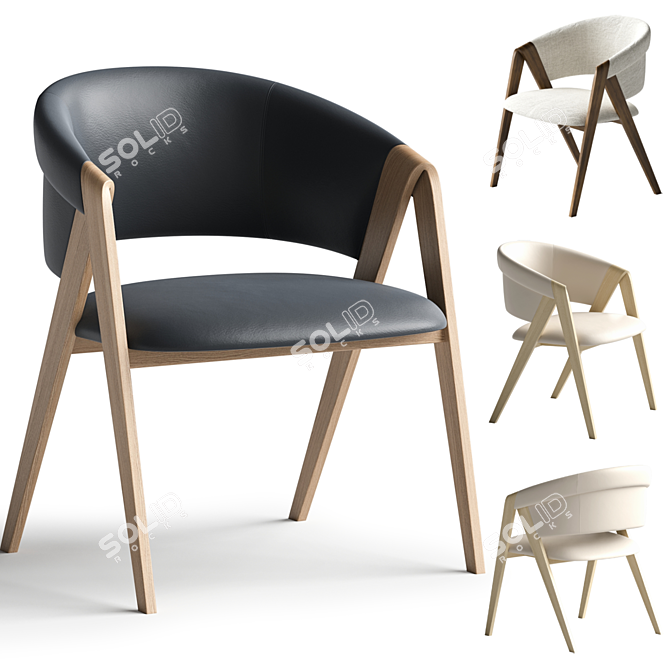 Elegant Arezzo Dining Chair - 3D Model 3D model image 1