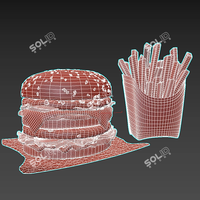 Ultimate Gourmet Burger Delight 3D model image 4