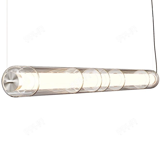 Sleek Borosilicate Glass Pendant Lamp 3D model image 3