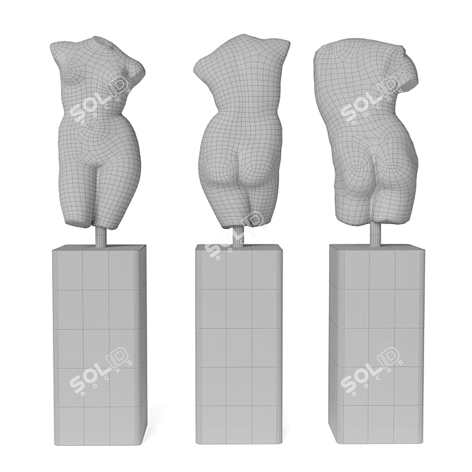 Contemporary Greek Man Woman Bust 3D model image 7