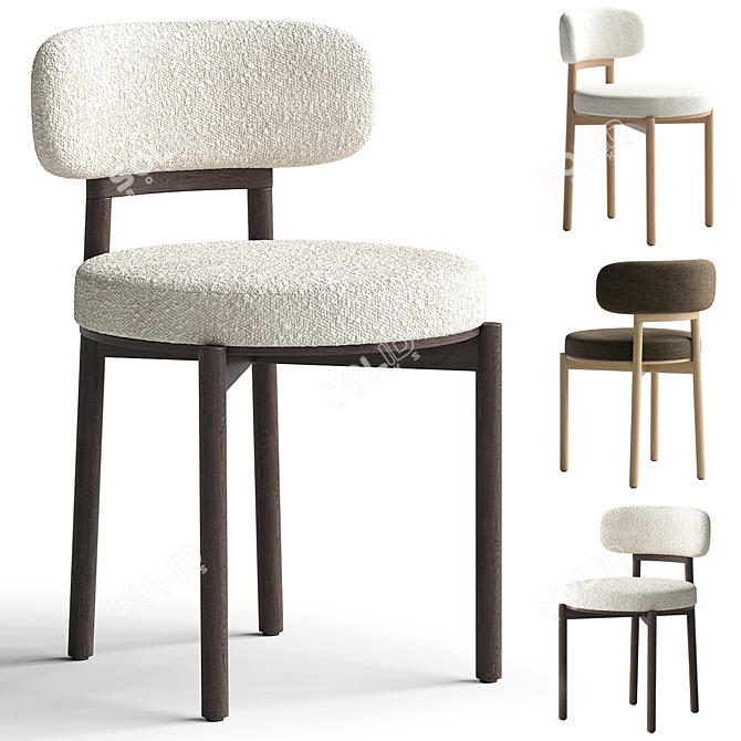 Contemporary Davis Dining Chair in 3D 3D model image 1