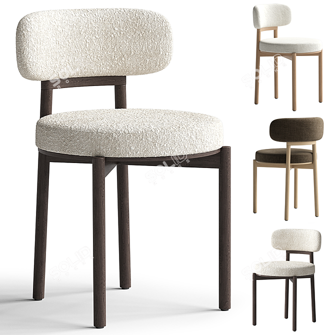 Contemporary Davis Dining Chair in 3D 3D model image 5