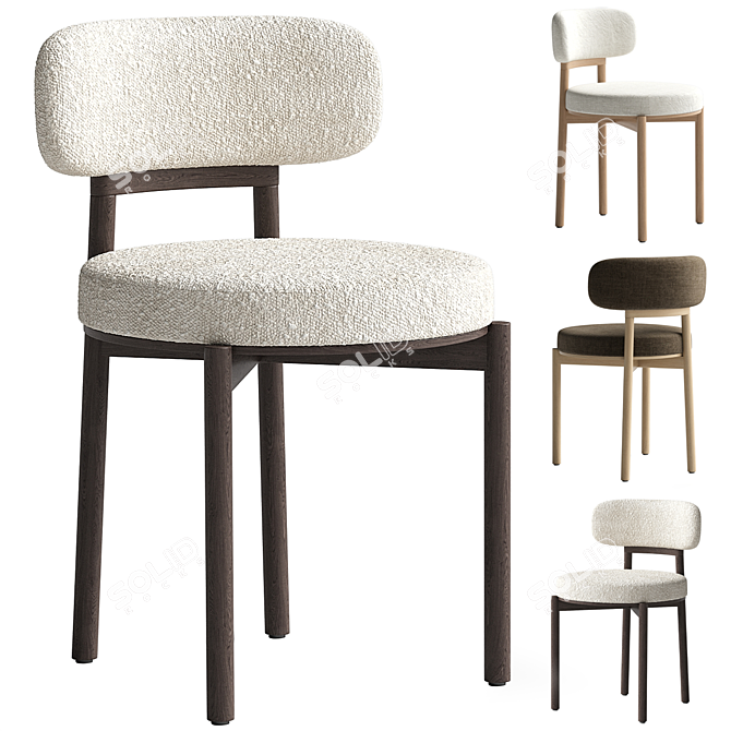 Contemporary Davis Dining Chair in 3D 3D model image 6