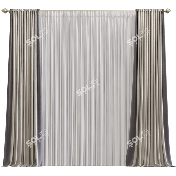 Meshed Drapery No.577 3D model image 1