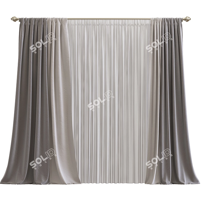 Meshed Curtain Design 3D model image 1