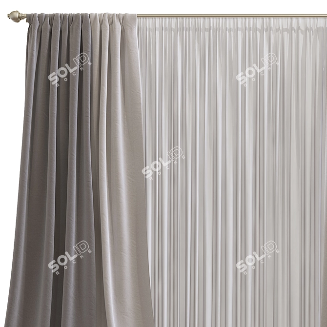 Meshed Curtain Design 3D model image 3