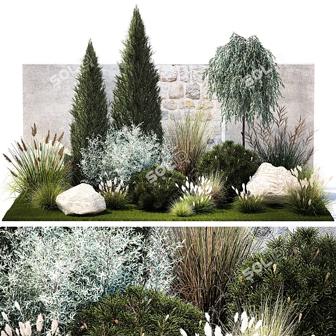 Landscape Design Plant Collection 3D model image 1