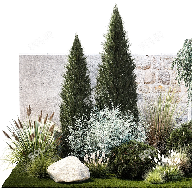 Landscape Design Plant Collection 3D model image 2