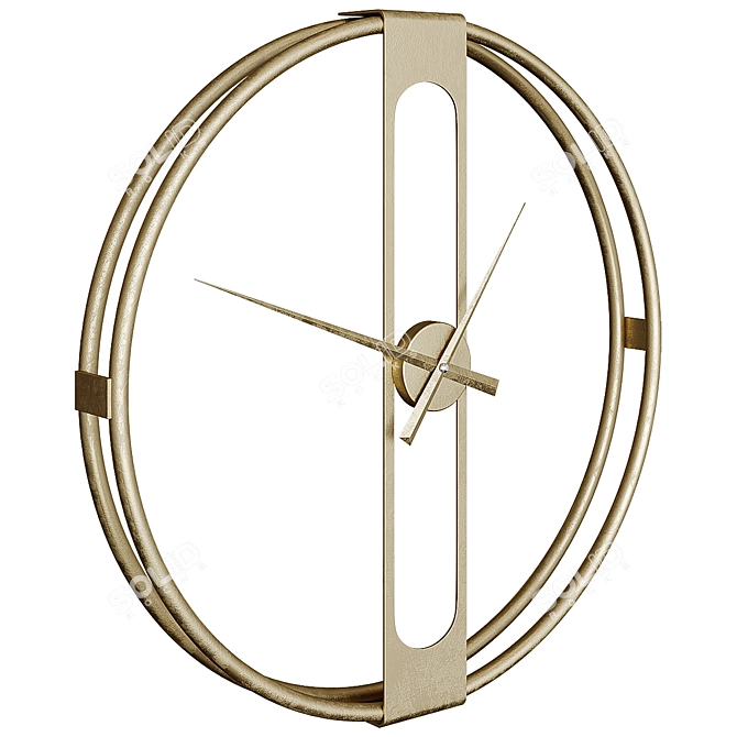 KARE Wall Clock Clip Gold 3D model image 1