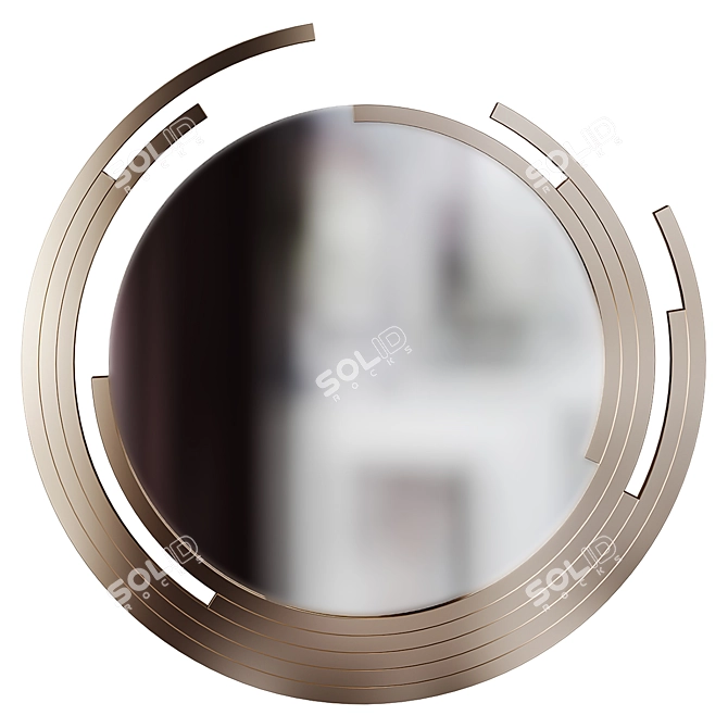 Modern Round Creative Living Room Mirror 3D model image 1