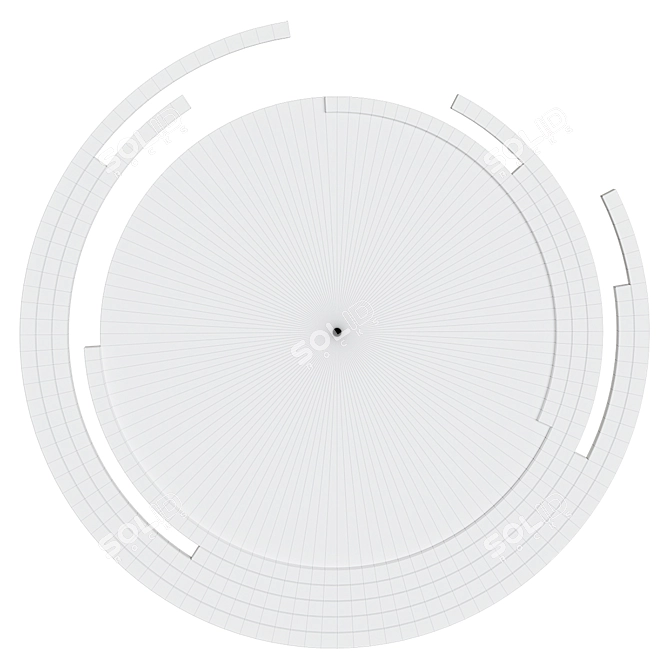 Modern Round Creative Living Room Mirror 3D model image 2