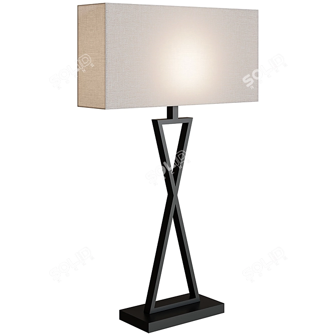 Rectangular Black Deco Style Lamp 3D model image 1