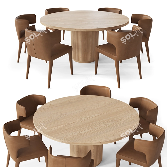 Modern RH Byron Dining Set 3D model image 1