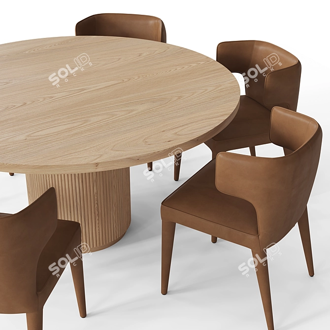 Modern RH Byron Dining Set 3D model image 2