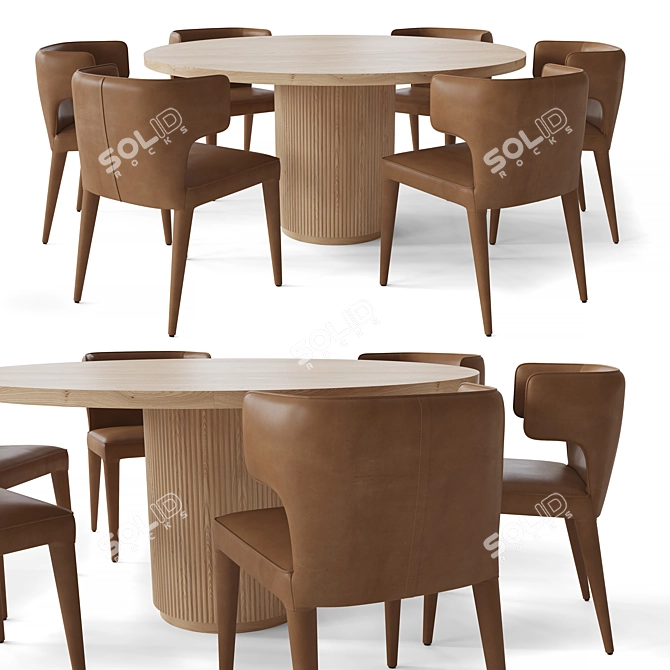 Modern RH Byron Dining Set 3D model image 3