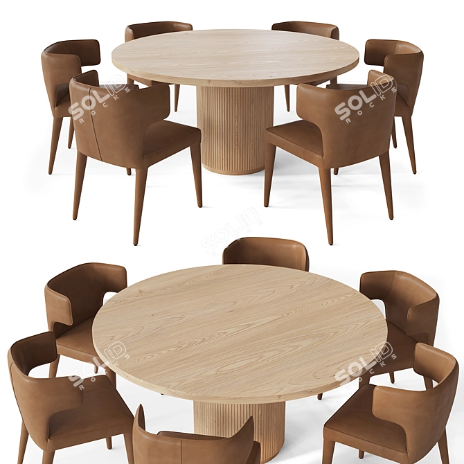 Modern RH Byron Dining Set 3D model image 7