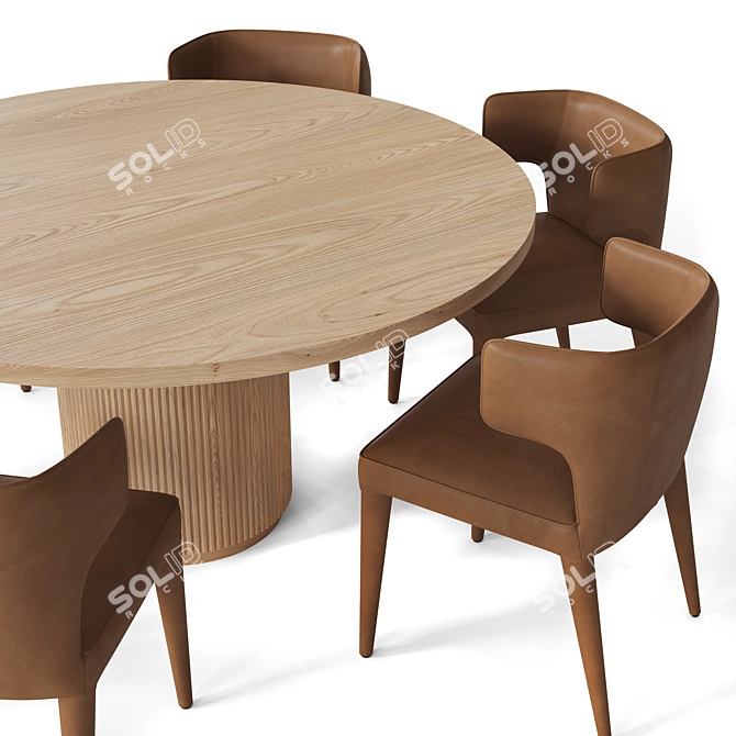 Modern RH Byron Dining Set 3D model image 8