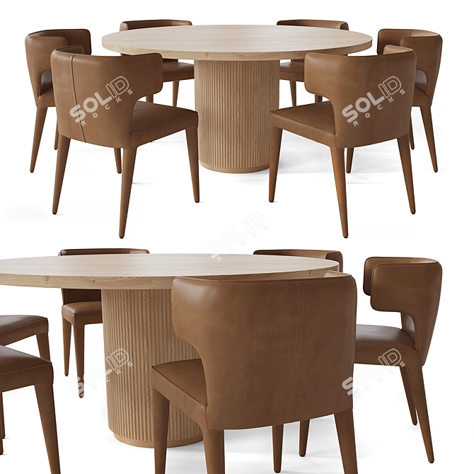 Modern RH Byron Dining Set 3D model image 9