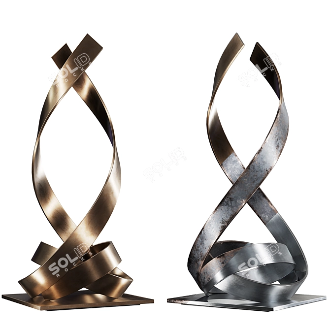 Modern Metal Sculpture Hyldreth Knot 3D model image 1