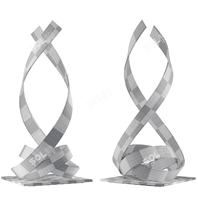 Modern Metal Sculpture Hyldreth Knot 3D model image 5