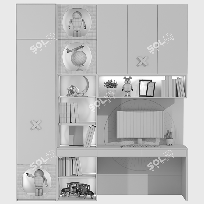  Toy Storage Cabinet with Workspace 3D model image 2