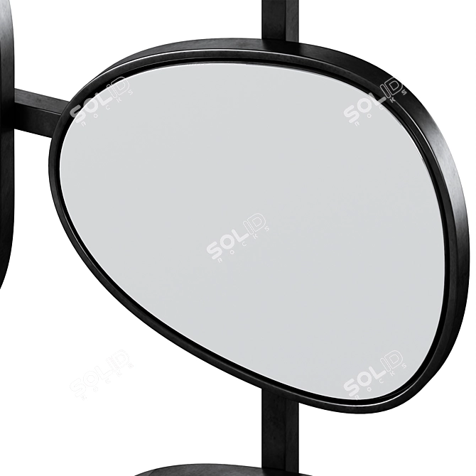 Sleek Modern Wall Mirror 3D model image 3