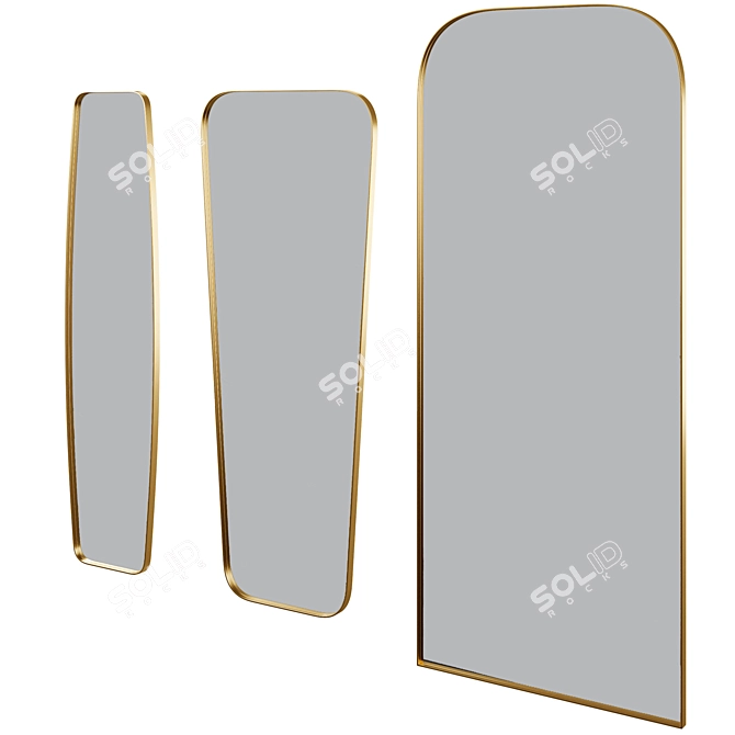 Contemporary Opera Wall Mirror 3D model image 1