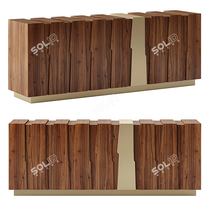 Elegantly Crafted Elm Sideboard 3D model image 1