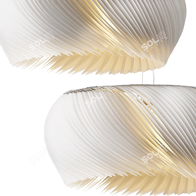 Elegant Wave Pendant Light 3D model image 2