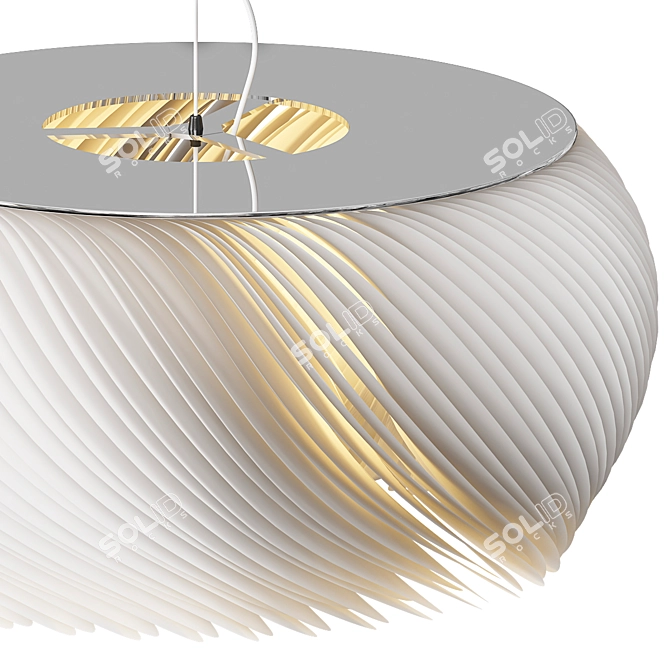 Elegant Wave Pendant Light 3D model image 3