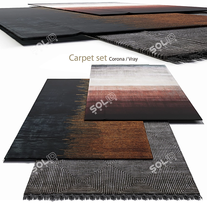 Modern Carpet Set 2016 Fibers 3D model image 1