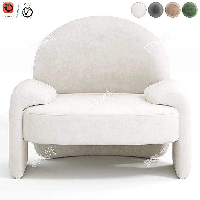 Sleek and Stylish AMA Armchair 3D model image 2