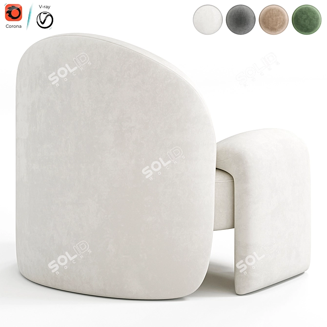 Sleek and Stylish AMA Armchair 3D model image 3