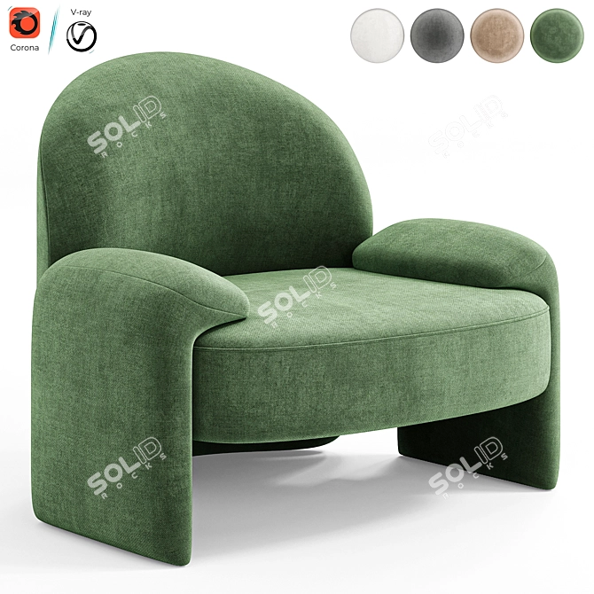 Sleek and Stylish AMA Armchair 3D model image 6
