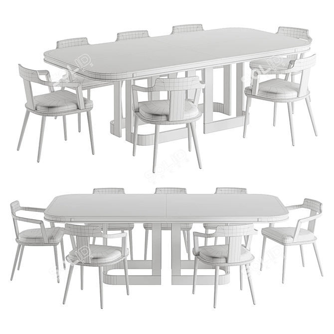 Italian Paul Table & Tilly Chairs 3D model image 4