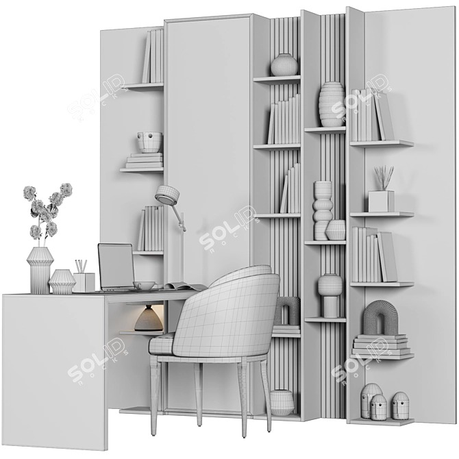 Modern Home Office Furniture Set 3D model image 4