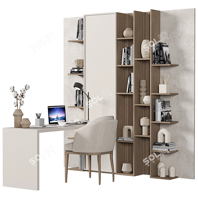 Modern Home Office Furniture Set 3D model image 5