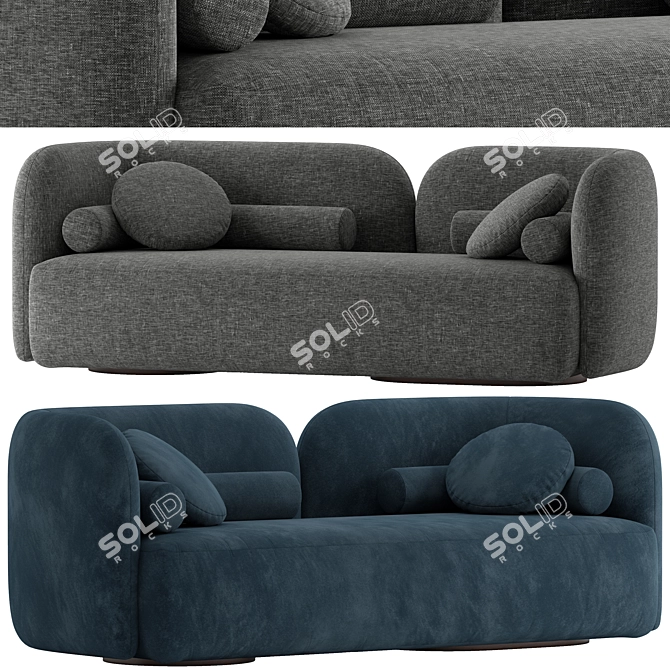 Georgina White Boucle Fabric Sofa 3D model image 1